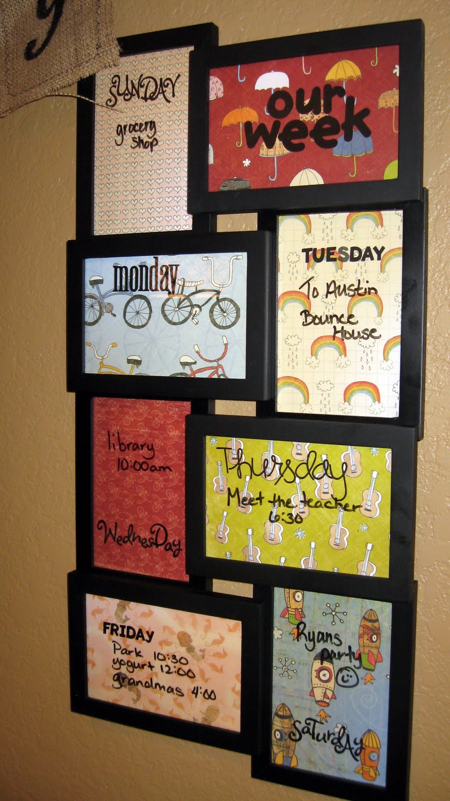 Diy Picture Frame Calendar : New look for old frames transform it tuesday in a tickle Diy Picture Frame Calendar : New look for old frames transform it tuesday in a tickle